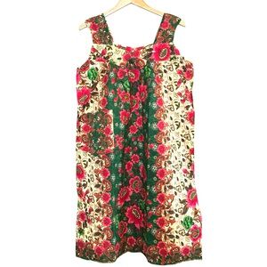 🌈 6/$60 Sofia’s House Dress Duster Midi Pocket Sleeveless Floral Pattern Size L